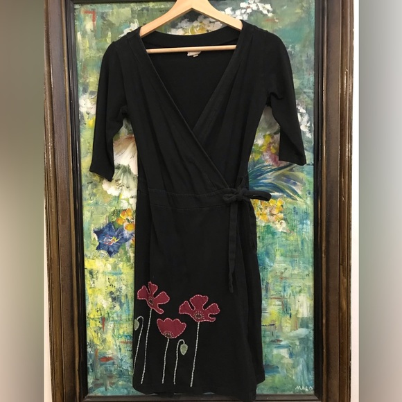Synergy Organic Clothing Dresses & Skirts - Synergy, natural fiber, flower wrap-dress